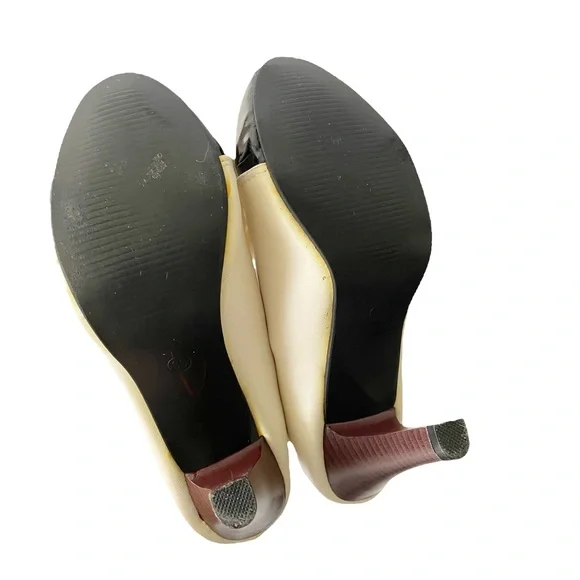 Bing Dress Shoes Retro Leather Bow Two-Tone Wedding Pumps, 40s Era Cosplay Heels - Picture 9 of 9